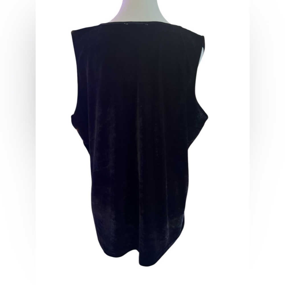 2000s Y2K Witchy Blouse Black Velvet Fairy Grunge Slinky 1X Whimsigoth Victorian - Picture 7 of 11